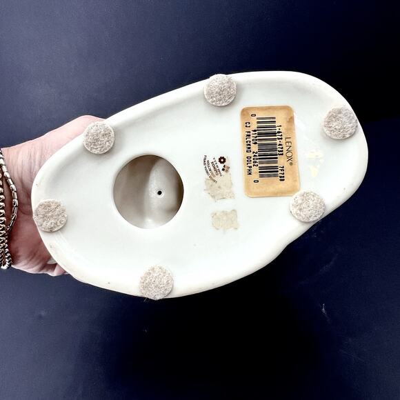 Vintage 1996 Lenox China Jewels Collection 3 Frolicking Dolphins Figurine 8" - Picture 9 of 10